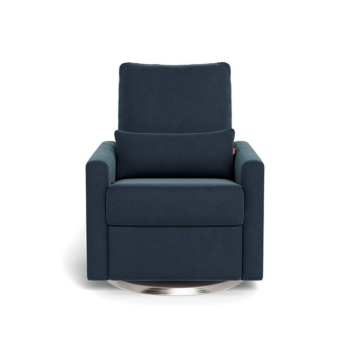 Monte design - Matera Glider Recliner - Brushed Cotton-Linen-Monte design, Brushed Steel Swivel-Monte design, Midnight Blue-Monte design image
