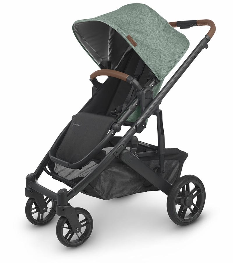 Uppababy - Cruz v2 Stroller - Carbon-Frame, Saddle Leather-Uppababy, Green Melange-Uppababy image