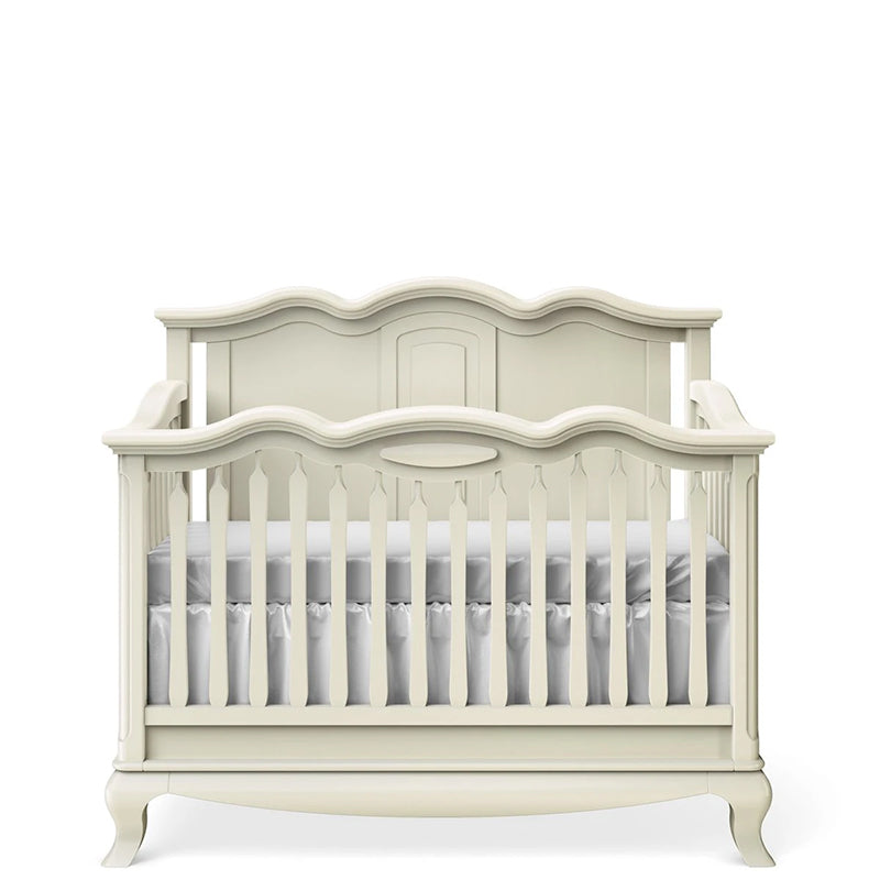 Romina - Cleopatra Convertible Crib / Solid Back - Bianco Satinato-Romina image