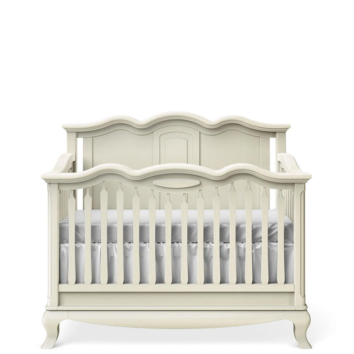 Romina - Cleopatra Convertible Crib / Solid Back - Bianco Satinato-Romina image