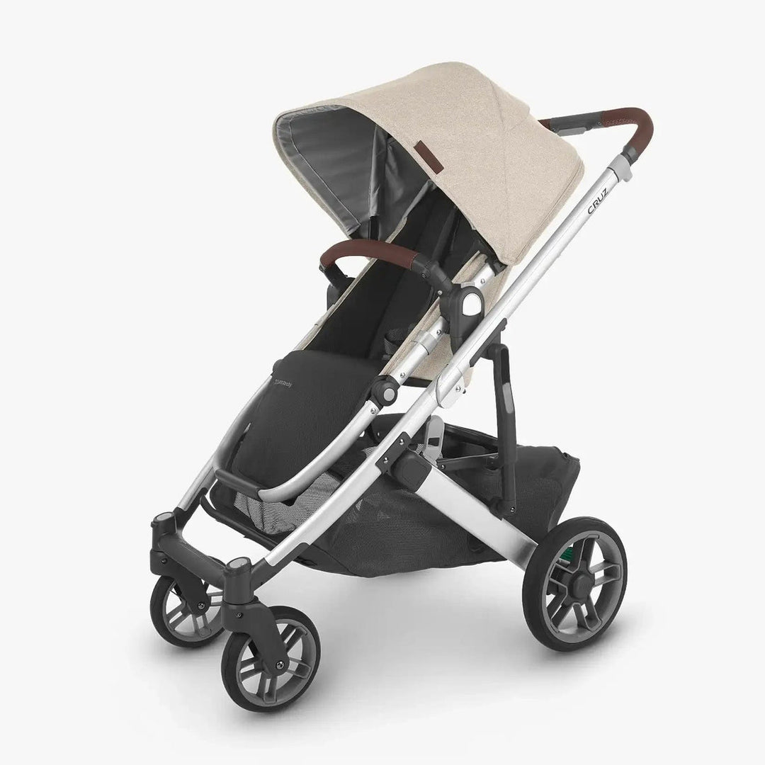 Uppababy - Cruz v2 Stroller - Silver-Frame, Chestnut Leather-Uppababy, Oat Melange-Uppababy image