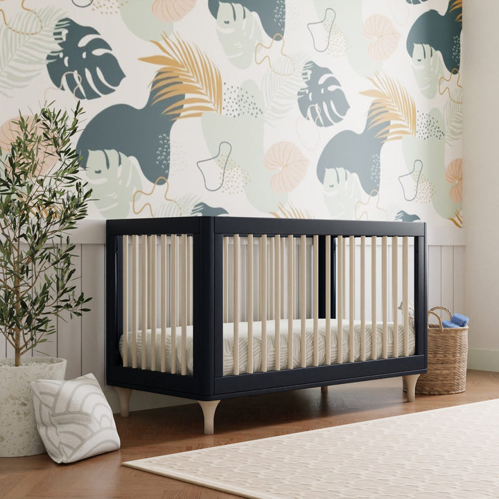 Babyletto - Lolly- 3-in-1 Convertible Crib with Toddler Bed Conversion Kit - Navy/ Washed Natural image