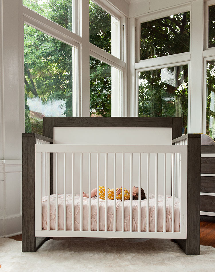 Milk Street - True Convertible Crib - Mud with Snow-Milk Street image