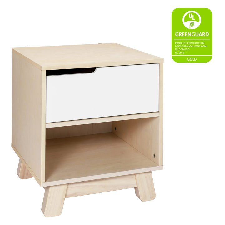 Babyletto - Hudson Nightstand with USB Port - Washed Natural / White-Babyletto image