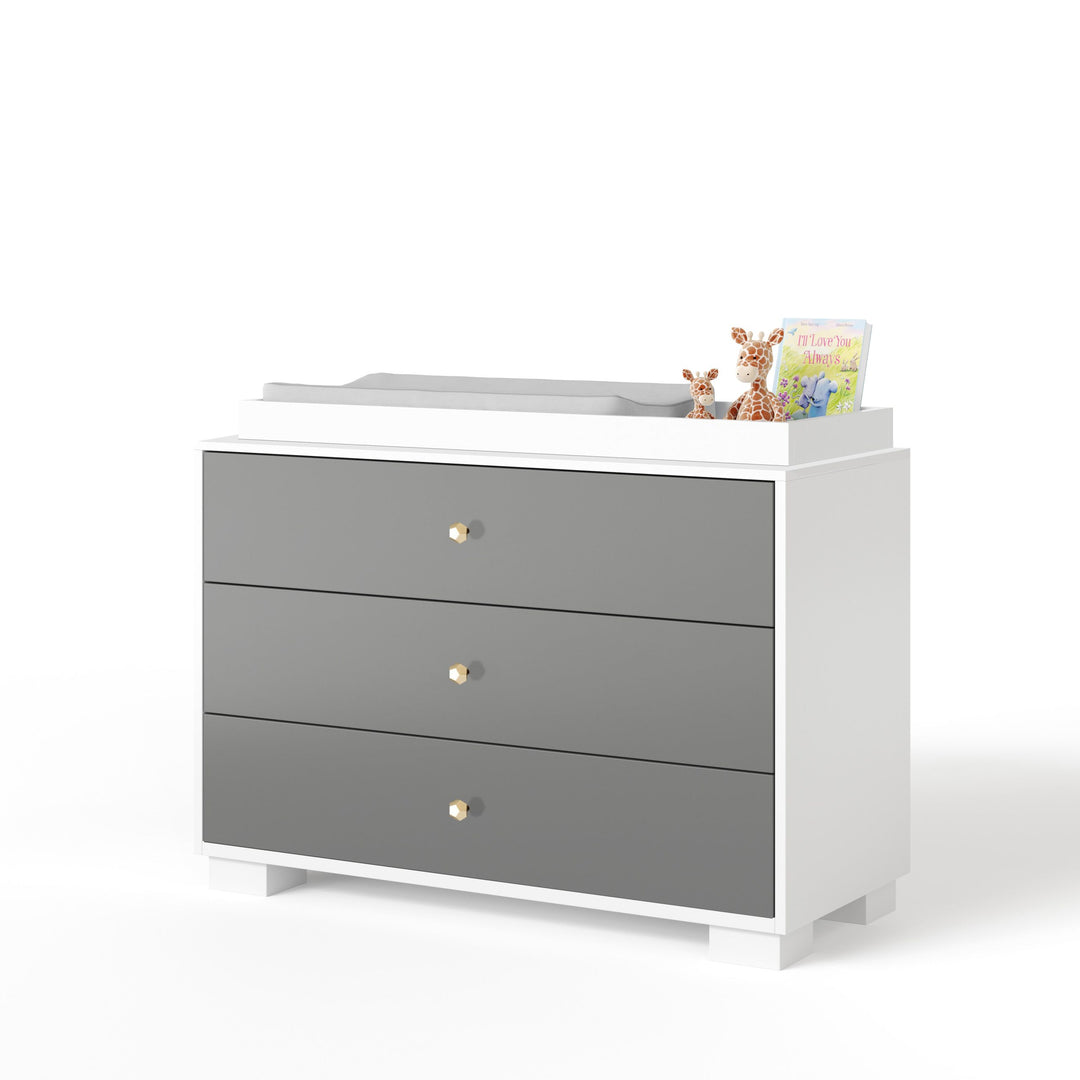 Ducduc - Cabana 3-drawer dresser - white maple - Fossil-Ducduc, Golden Honeycomb-Ducduc image