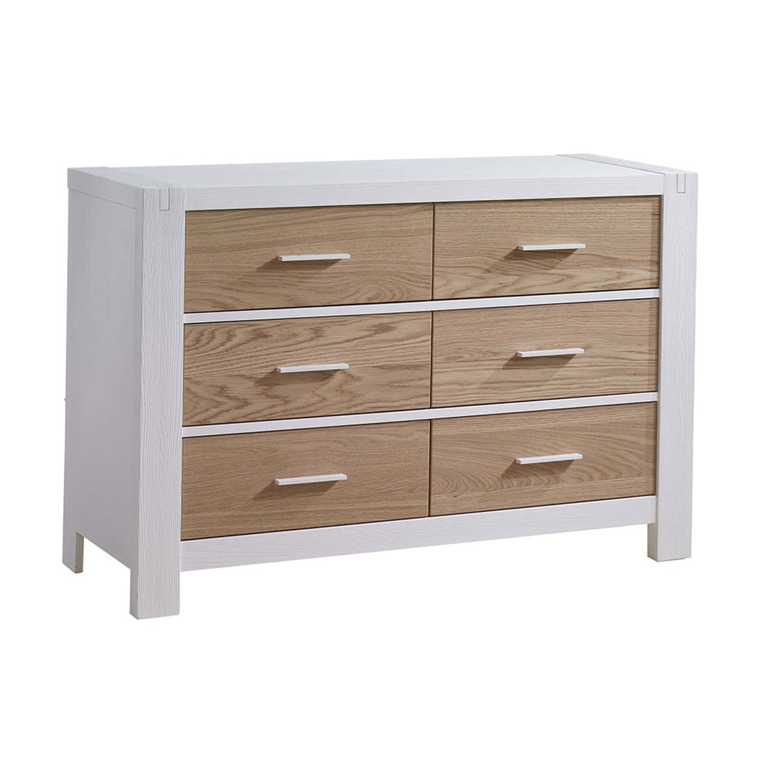 Natart - Rustico Moderno Double Dresser - Natural oak-Natart, White-Frame image
