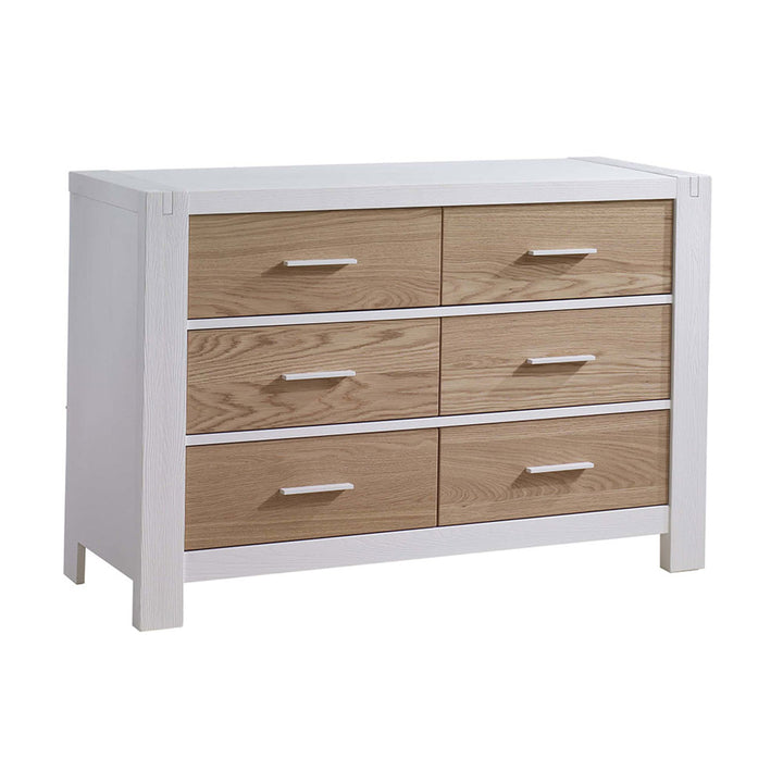 Natart - Rustico Moderno Double Dresser - Natural oak-Natart, White-Frame image