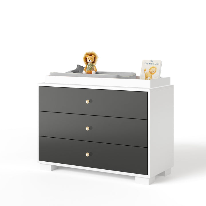 Ducduc - Cabana 3-drawer dresser - white maple - Onyx-Ducduc, Golden Honeycomb-Ducduc image