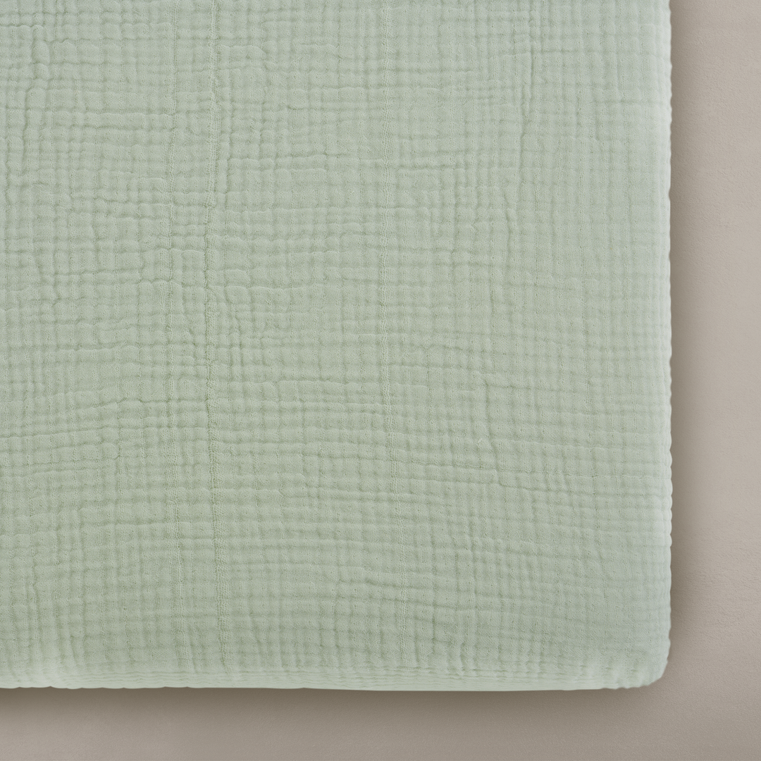 Oilo - Crib Sheets - Sea Moss Sage Green - Premium Muslin-Oilo image