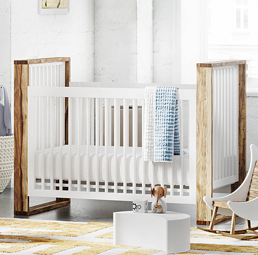 Milk Street - True Traditional Crib - Acacia with Snow-Milk Street image