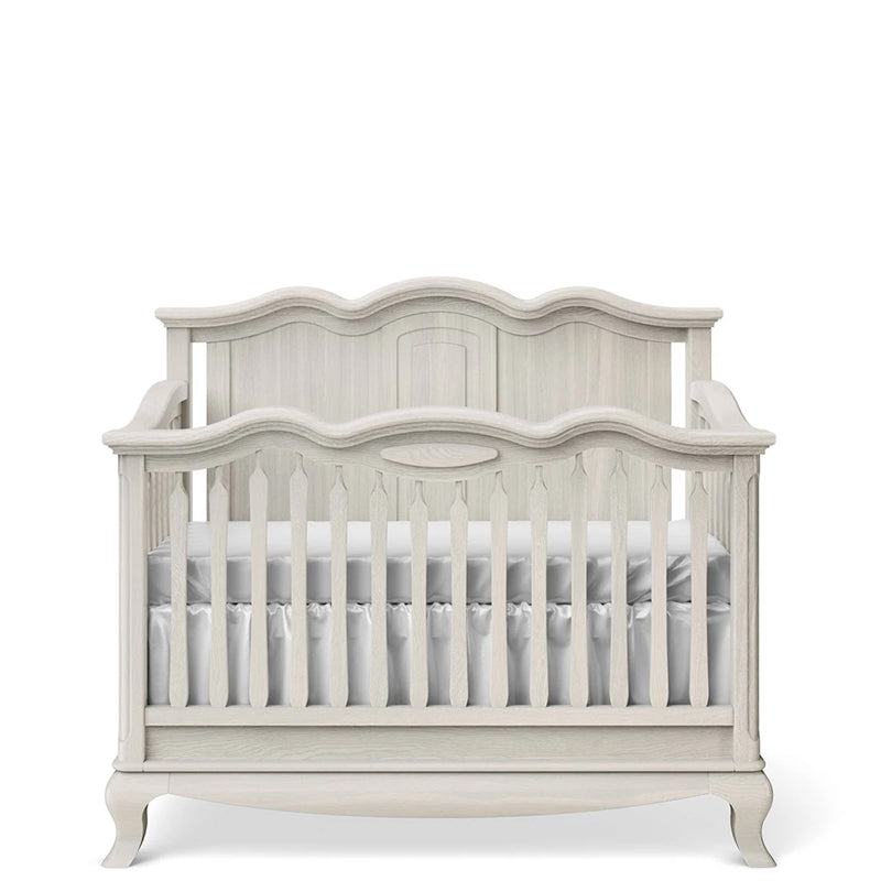 Romina - Cleopatra Convertible Crib / Solid Back - Washed White-Romina image