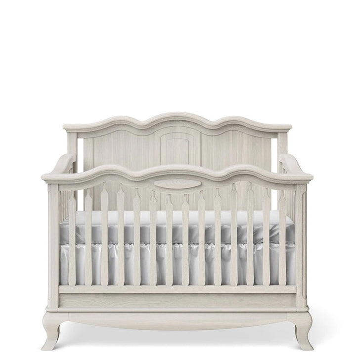 Romina - Cleopatra Convertible Crib / Solid Back - Washed White-Romina image