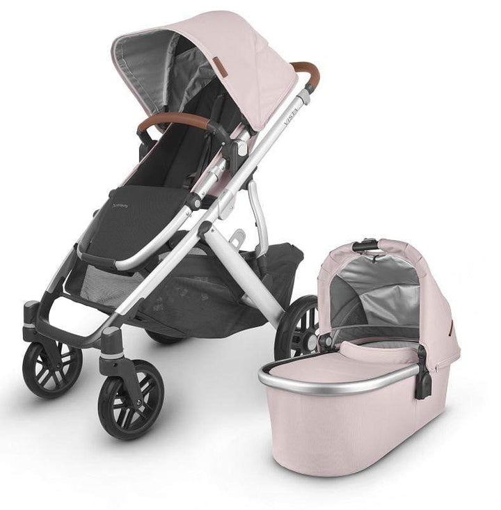 Uppababy - Vista V2 Stroller - Silver-Frame, Saddle Leather-Uppababy, Dusty Pink-Uppababy image