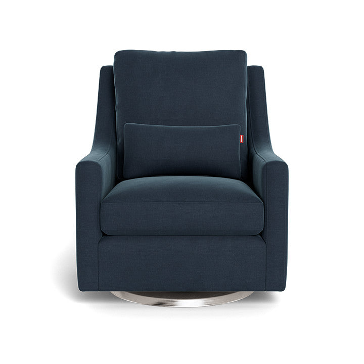Monte design - Vera Glider - Brushed Cotton-Linen-Monte design, Brushed Steel Swivel-Monte design, Midnight Blue-Monte design image