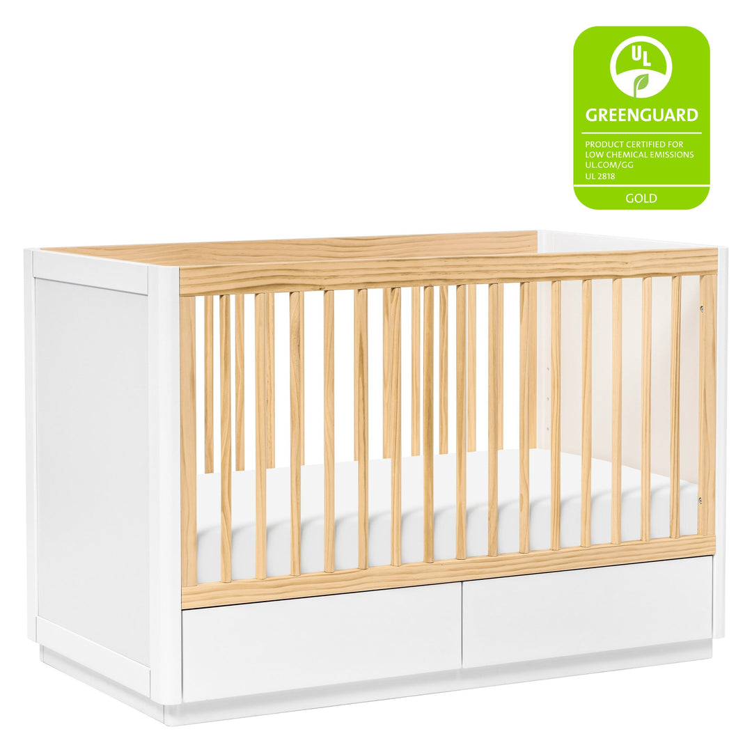 Babyletto - Bento- 3-in-1 Convertible Storage Crib with Toddler Bed Conversion Kit - White/ Natural-Babyletto image