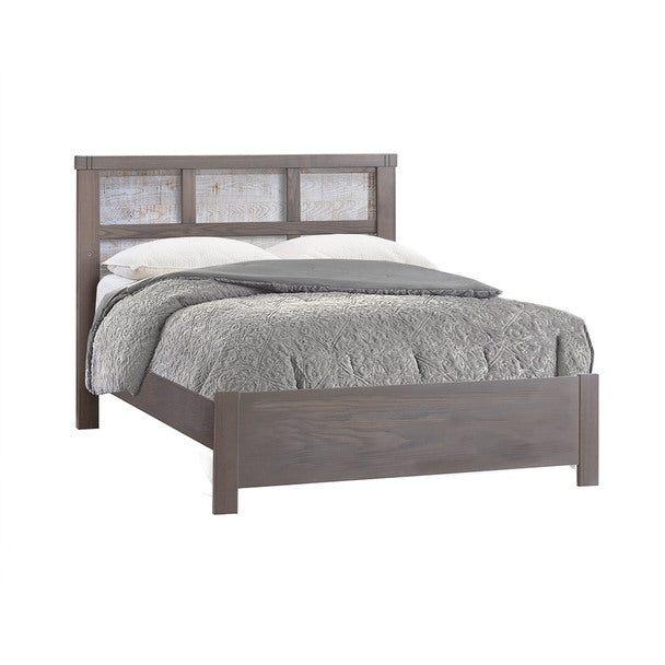 Natart - Rustico Moderno Double Bed 54″ (low profile footboard) - Grigio/White Bark (brushed)-Natart image