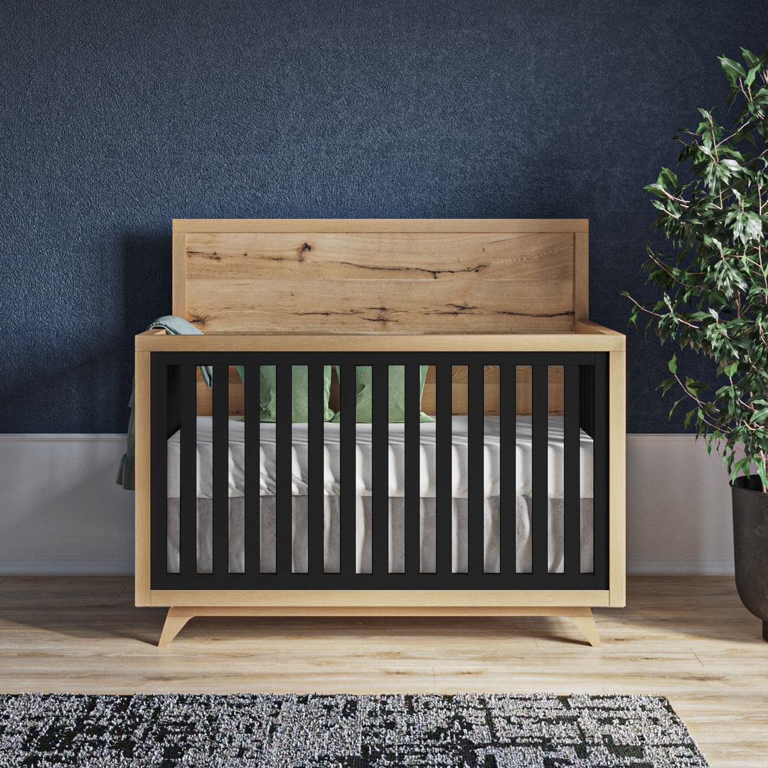Romina - Uptown Convertible Crib - Solid Black-Romina image