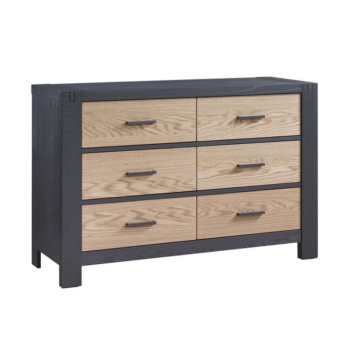 Natart - Rustico Moderno Double Dresser - Natural oak-Natart, Graphite-Frame image