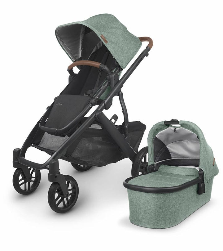 Uppababy - Vista V2 Stroller - Carbon-Frame, Saddle Leather-Uppababy, Green Melange-Uppababy image