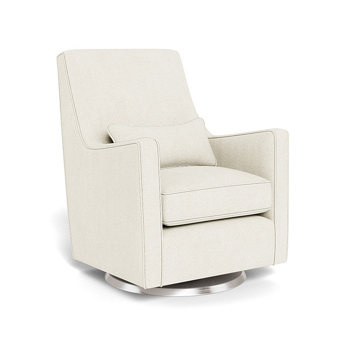 Monte design - Luca Glider - Performance Boucle-Monte design, Brushed Steel Swivel-Monte design, Ivory Boucle-Monte design image