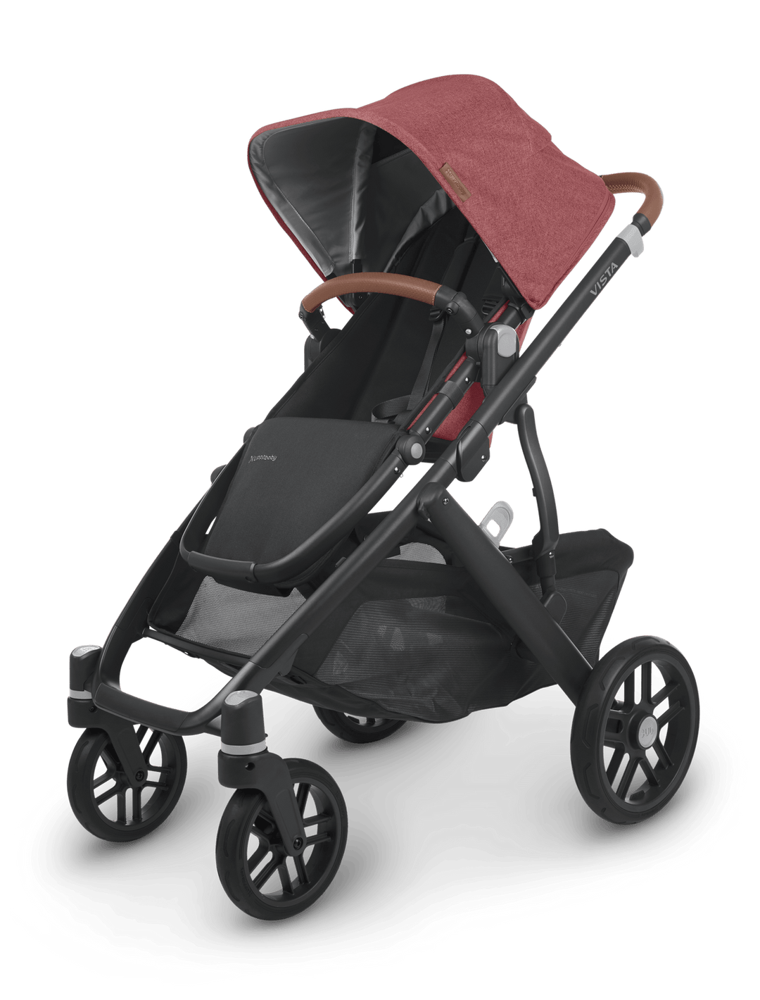 Uppababy - Vista V2 Stroller - Carbon-Frame, Saddle Leather-Uppababy, Rosewood Melange-Uppababy image