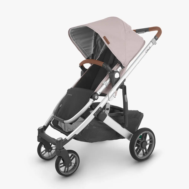 Uppababy - Cruz v2 Stroller - Silver-Frame, Saddle Leather-Uppababy, Dusty Pink-Uppababy image