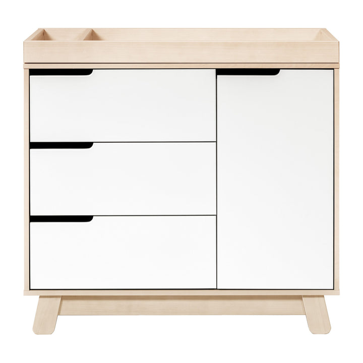 Babyletto - Hudson 3-Drawer Changer Dresser with Removable Changing Tray - Washed Natural / White-Babyletto image
