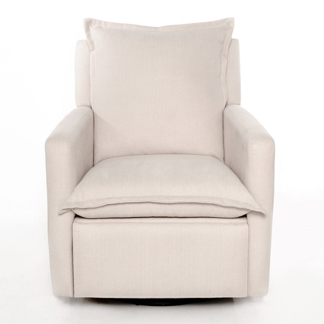 Oilo - Flynn– Gliding Swivel Nursery Recliner - Metal Base-Oilo, High Performance Ecru-Oilo image