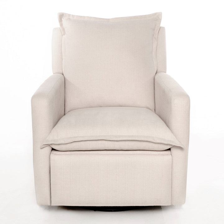 Oilo - Flynn– Gliding Swivel Nursery Recliner - Metal Base-Oilo, High Performance Ecru-Oilo image