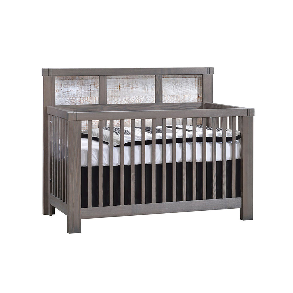 Natart - Rustico Moderno “5-in-1” Convertible Crib - Grigio/White Bark (brushed)-Natart image
