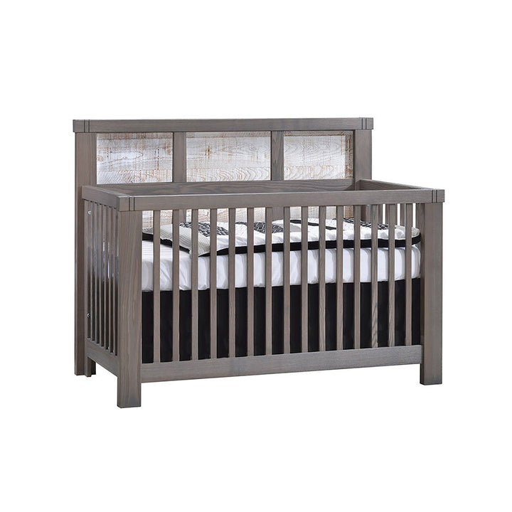 Natart - Rustico Moderno “5-in-1” Convertible Crib - Grigio/White Bark (brushed)-Natart image