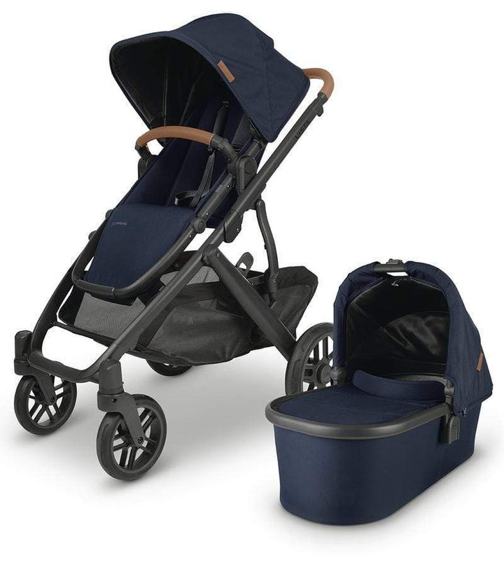 Uppababy - Vista V2 Stroller - Carbon-Frame, Saddle Leather-Uppababy, Navy-Uppababy image