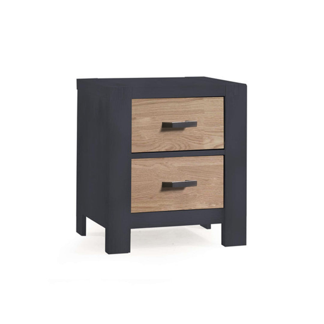 Natart - Rustico Moderno Nightstand - Graphite / Natural Oak-Natart image
