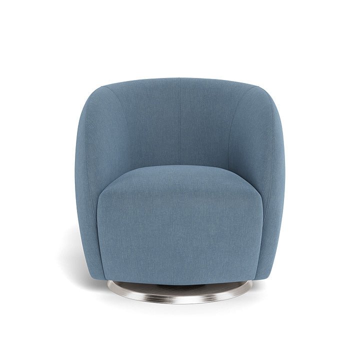 Monte design - Gem Swivel Glider - Performance Heathered-Monte design, Brushed Steel Swivel-Monte design, Denim Blue-Monte design image