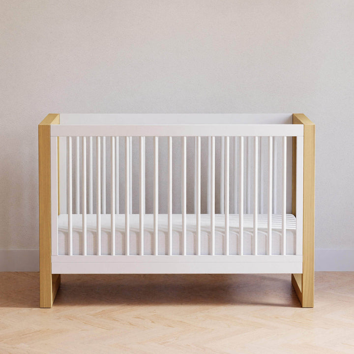 Namesake - Nantucket 3-in-1 Convertible Crib with Toddler Bed Conversion Kit - Warm White/Honey-Namesake image