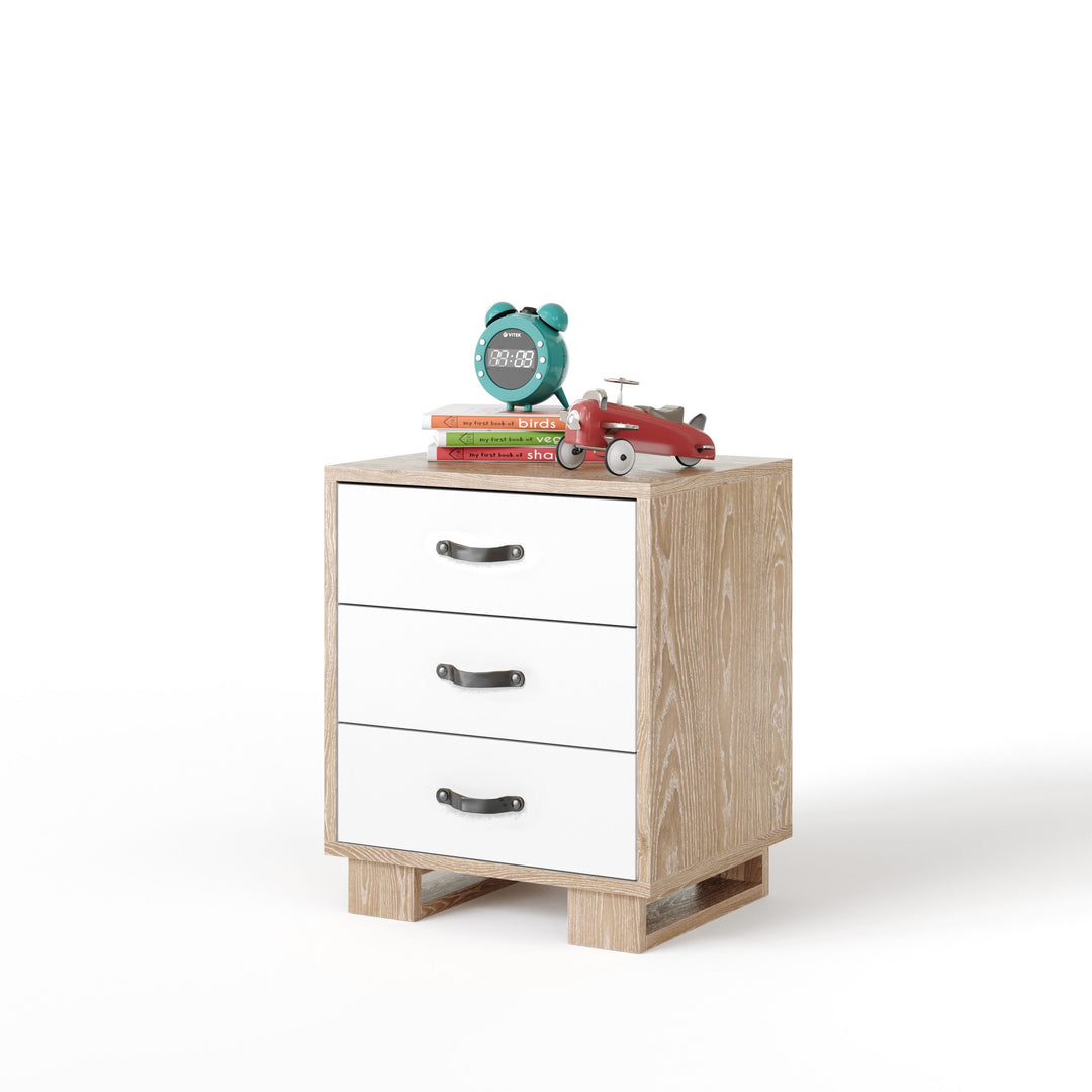 Ducduc - Austin nightstand - leather pull - cerused oak image 0