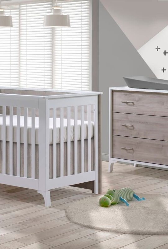 Tulip - Metro Convertible Crib &amp; Dresser Set- Charcoal/ Natural image 2