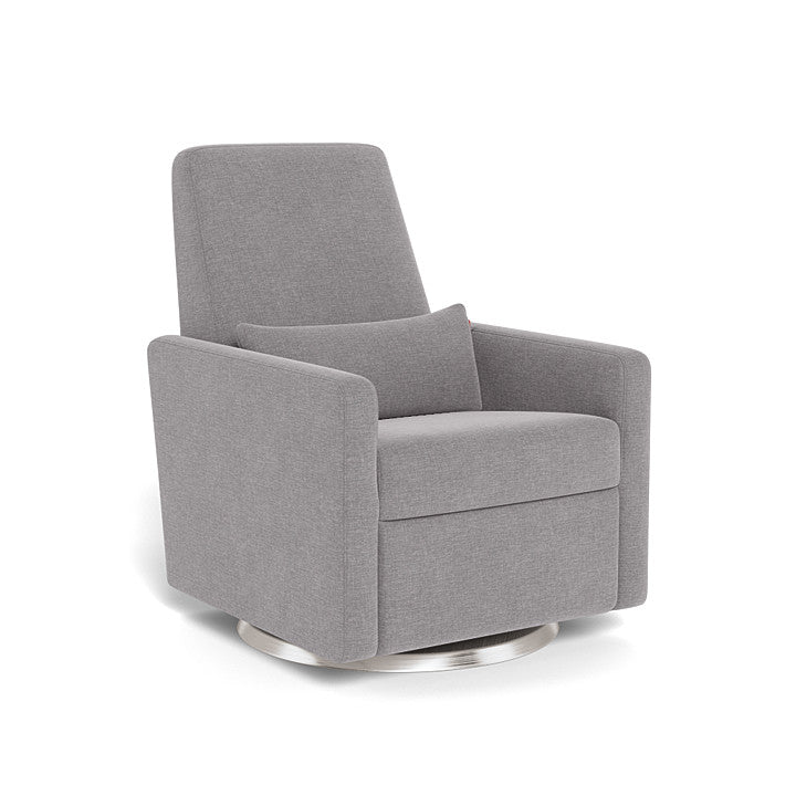 Monte design - Grano Glider Recliner - Performance Heathered-Monte design, Brushed Steel Swivel-Monte design, Pebble Grey-Monte design image