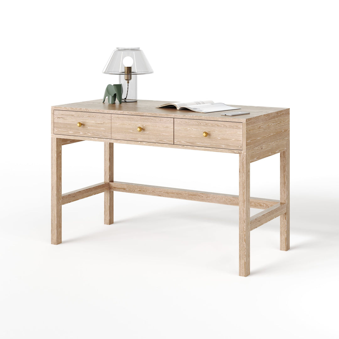 Ducduc - Cabana desk - cerused oak - Heavy white cerused oak-Ducduc, Golden Honeycomb-Ducduc image