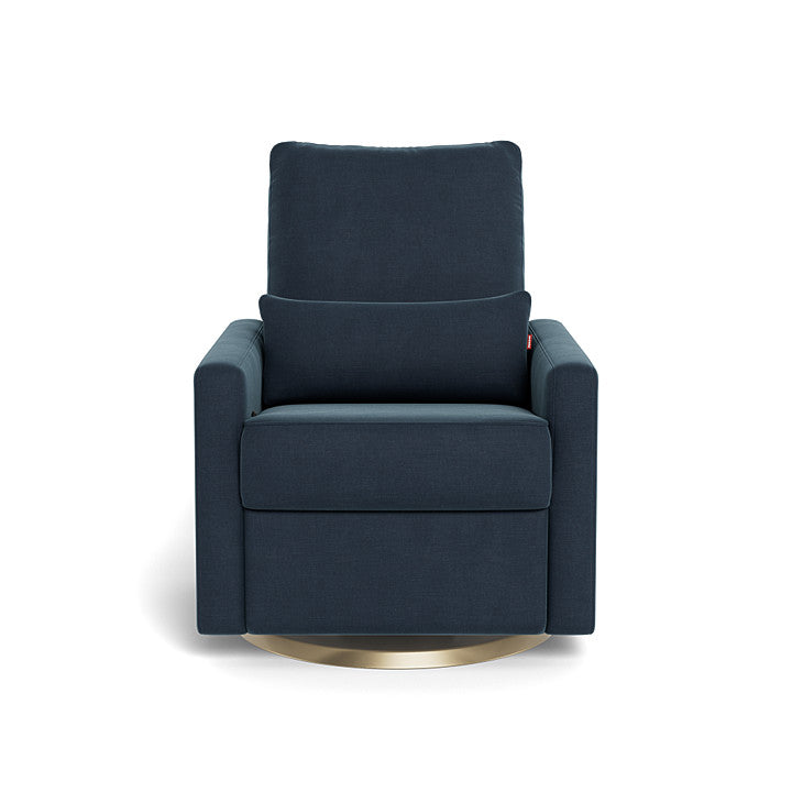 Monte design - Matera Glider Recliner - Brushed Cotton-Linen-Monte design, Gold Swivel-Monte design, Midnight Blue-Monte design image
