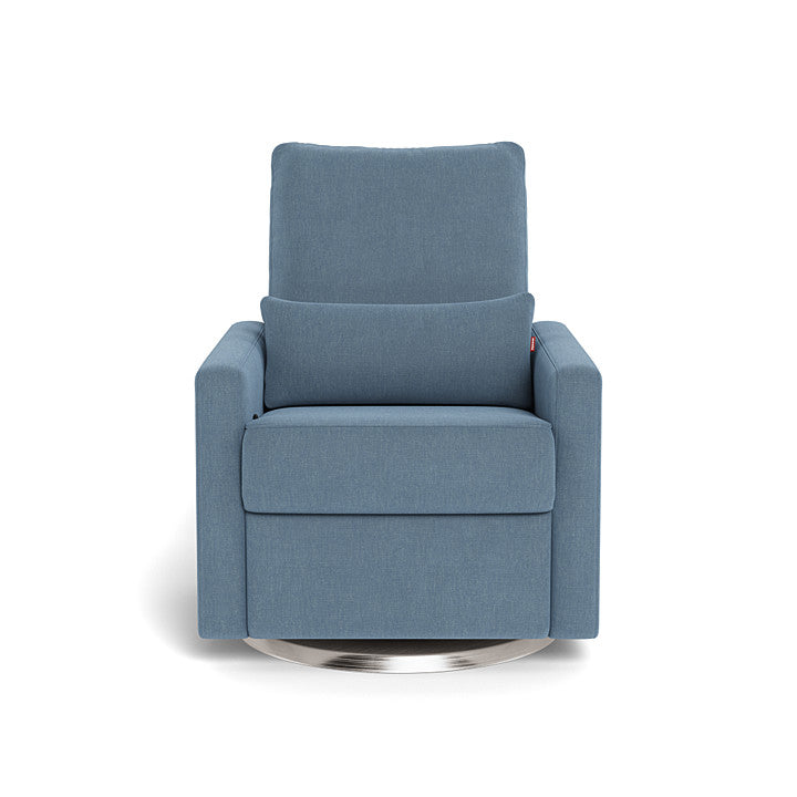 Monte design - Matera Glider Recliner - Performance Heathered-Monte design, Brushed Steel Swivel-Monte design, Denim Blue-Monte design image
