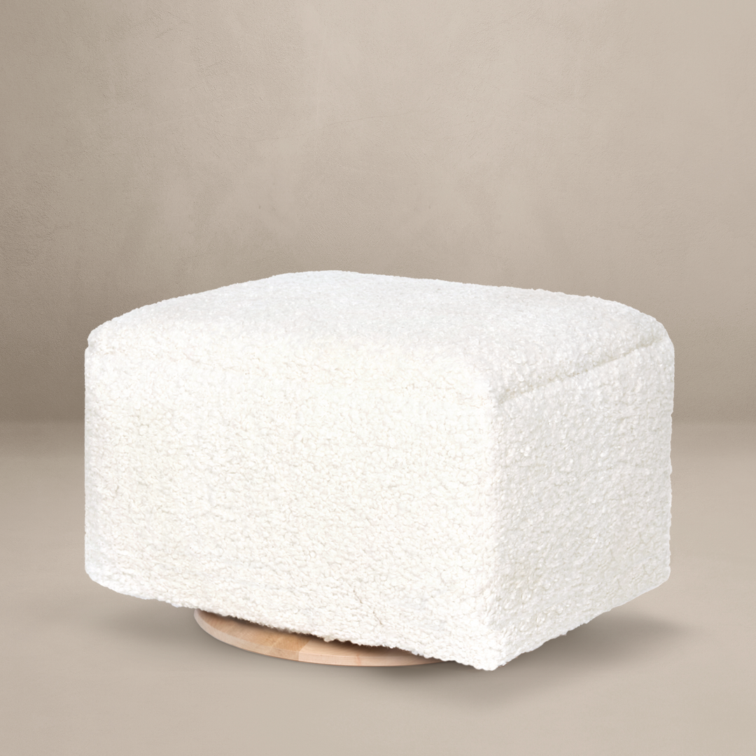 Oilo - Small Stationary Rectangle Ottoman With Wood Base image 0