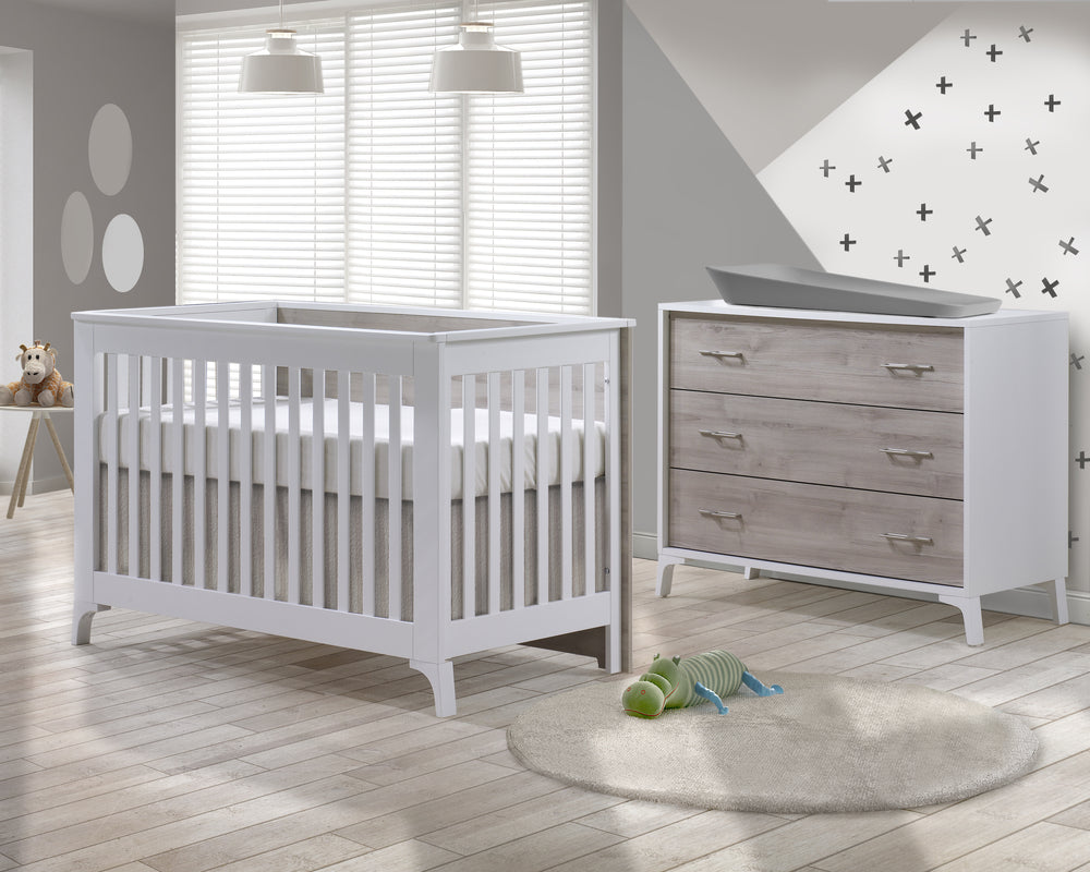 Tulip - Metro Convertible Crib &amp; Dresser Set- Charcoal/ Natural image 4