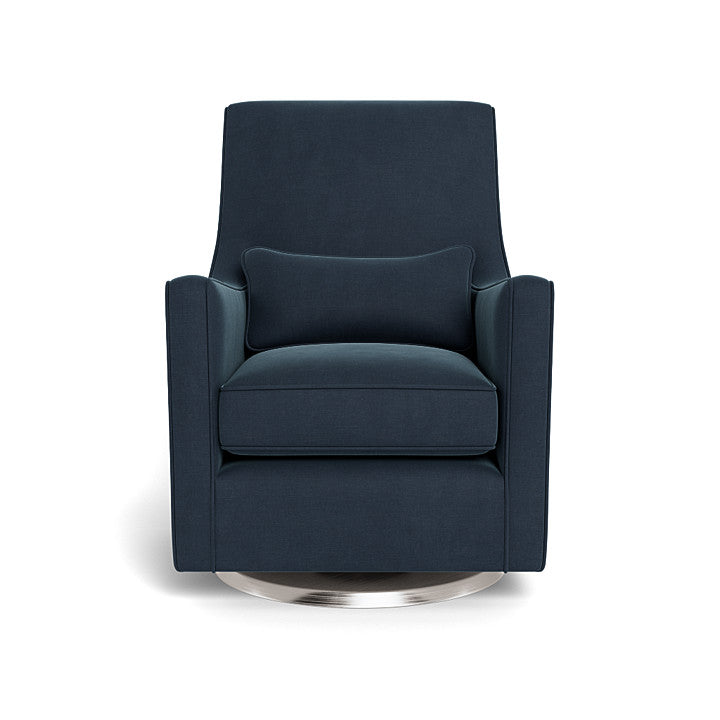 Monte design - Luca Glider - Brushed Cotton-Linen-Monte design, Brushed Steel Swivel-Monte design, Midnight Blue-Monte design image