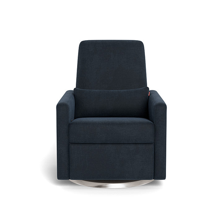 Monte design - Grano Glider Recliner - Performance Heathered-Monte design, Brushed Steel Swivel-Monte design, Deep Navy-Monte design image