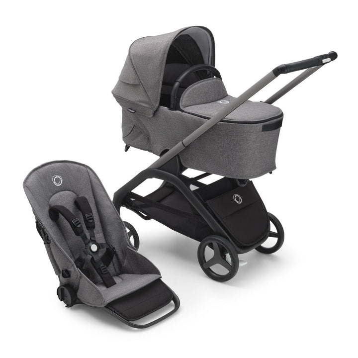 Bugaboo - Dragonfly Complete Stroller + Bassinet - Grey Melange 1, Graphite-Frame image