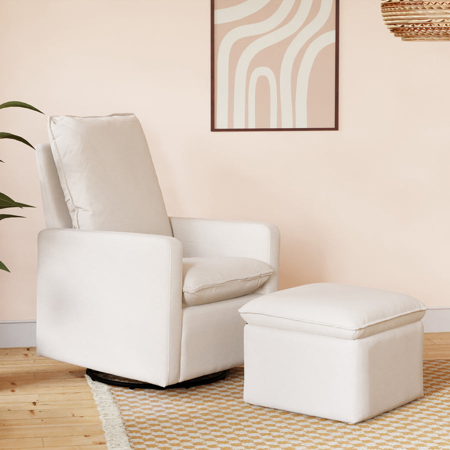 Babyletto - Cali Ottoman - Eco-Performance Fabric-Babyletto, Performance Cream Eco-Weave-Namesake image
