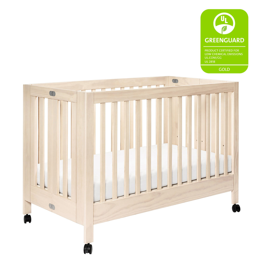 Babyletto - Maki - Full-Size Portable Folding Crib with Toddler Bed Conversion Kit - Washed Natural-Babyletto image