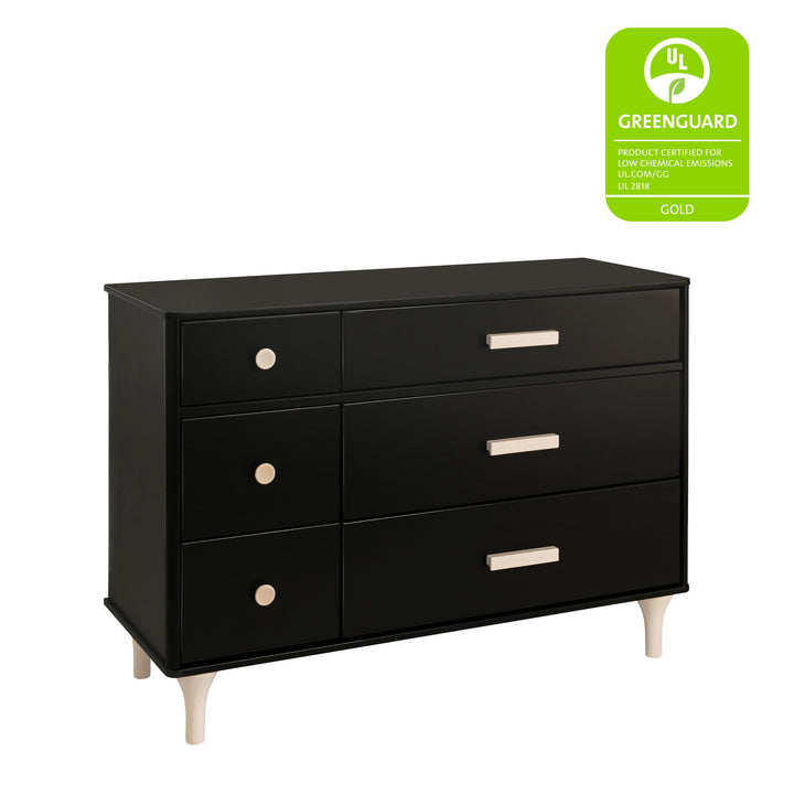 Babyletto - Lolly - 6-Drawer Assembled Double Dresser - Black/ Washed Natural-Babyletto image