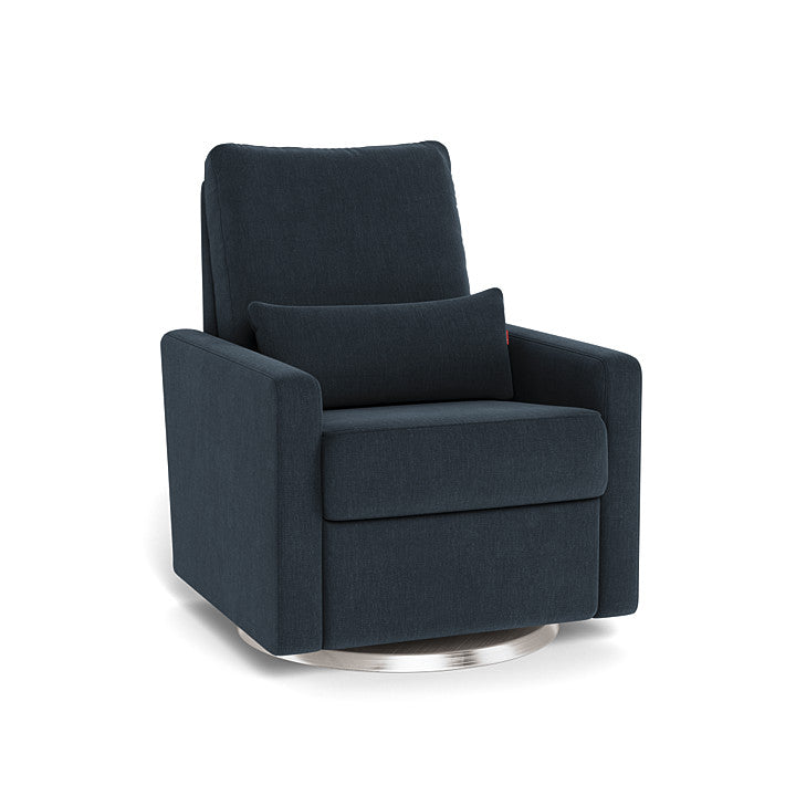 Monte design - Matera Glider Recliner - Performance Heathered-Monte design, Brushed Steel Swivel-Monte design, Deep Navy-Monte design image